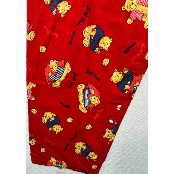 Simple Pleasures Womens Teddy Bear Flannel Pajama Set Size 2X Red Cozy - Picture 8 of 16